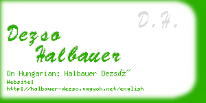 dezso halbauer business card